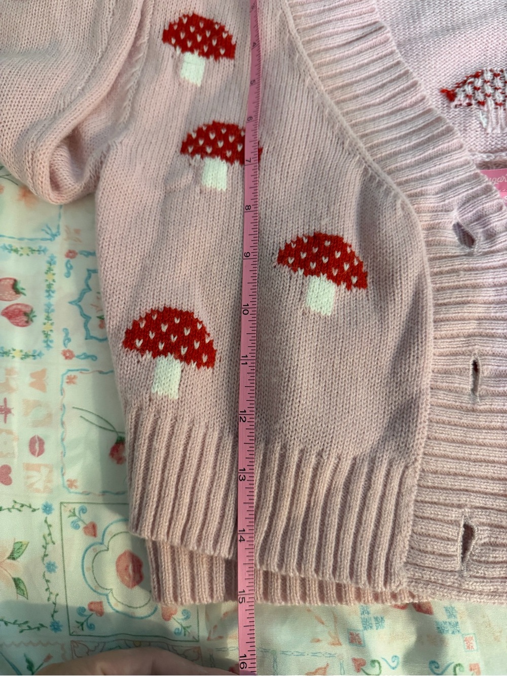 Sugar Thrillz Pink Mushroom Cami and Cardigan set - Picture 5 of 5